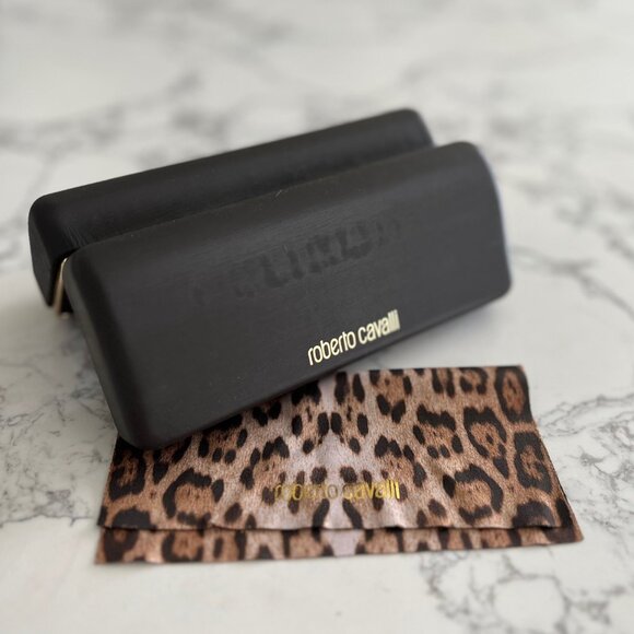 Roberto Cavalli Sunglasses Sun Glasses Eyeglasses Animal Print Case Hard - Picture 1 of 3